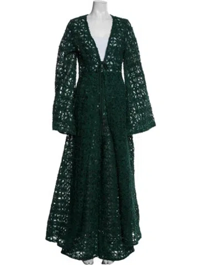 Pre-owned Andrea Iyamah Floral Print Pant Set In Green