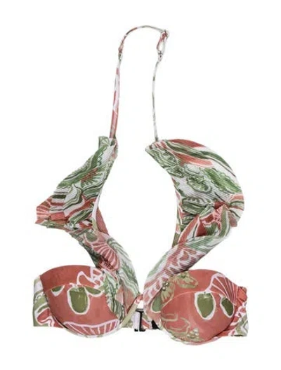 Pre-owned Andrea Iyamah Floral Print Ruffle Embellishment Top In Multicolor