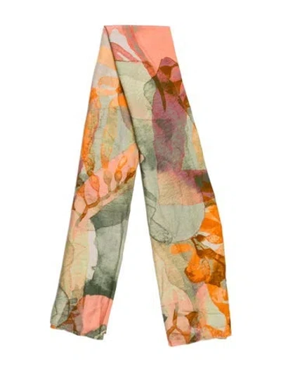 Pre-owned Andrea Iyamah Floral Print Scarf W/ Tags In Neutral