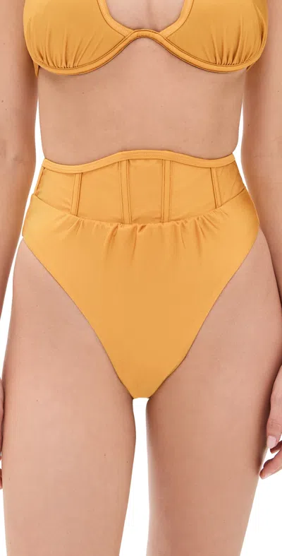 Andrea Iyamah Gura Bikini Bottoms Mustard