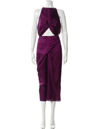 Pre-owned Andrea Iyamah Halterneck Long Dress In Purple