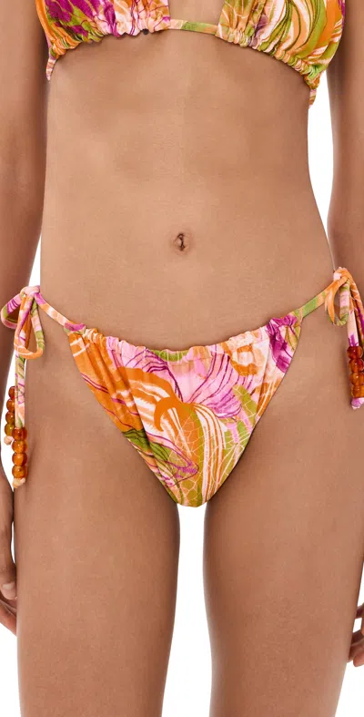 Andrea Iyamah Inti Bikini Bottoms Vibra Print/gold Bright In Multi