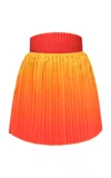 Andrea Iyamah Women's Kata Ombré Satin Pleated Corset Mini Skirt In Sunset Orange