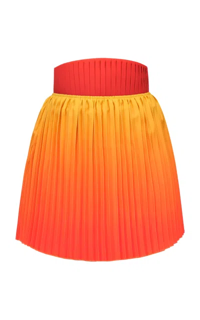 Andrea Iyamah Kata Pleated Satin Mini Skirt In Multi