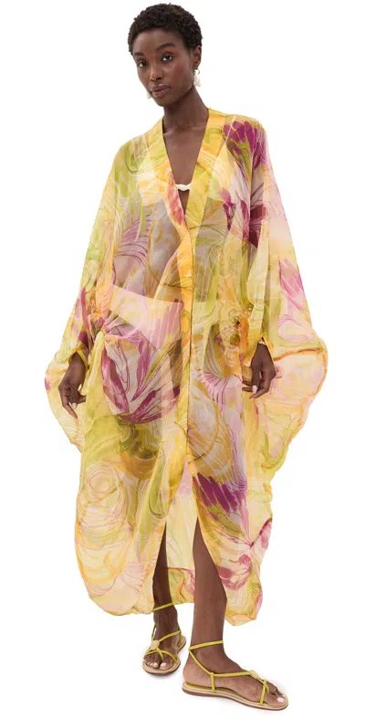 Andrea Iyamah Labu Organza Robe Vibra Print