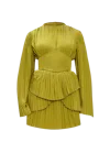 Andrea Iyamah Women's Lenti Pleated Satin Tiered Corset Mini Dress