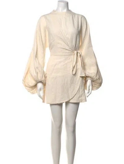 Pre-owned Andrea Iyamah Linen Mock Neck Jumpsuit W/ Tags In Neutrals