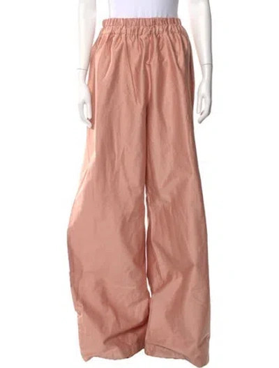 Pre-owned Andrea Iyamah Linen Wide Leg Pants In Pink