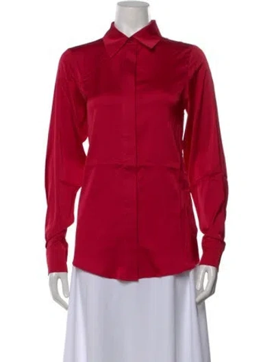 Pre-owned Andrea Iyamah Long Sleeve Top W/ Tags In Red