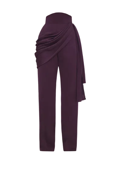 Andrea Iyamah Loti Drape Pants In Mocha