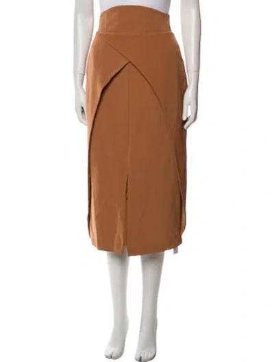 Pre-owned Andrea Iyamah Midi Length Skirt W/ Tags In Brown