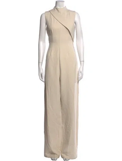 Pre-owned Andrea Iyamah Mock Neck Jumpsuit In Neutrals