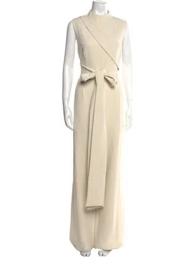 Pre-owned Andrea Iyamah Mock Neck Jumpsuit W/ Tags In Neutral