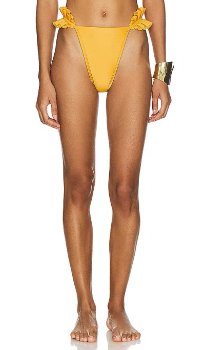 Andrea Iyamah Mulan Bikini Bottom In Sunset Gold