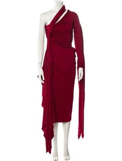Pre-owned Andrea Iyamah One-shoulder Long Dress W/ Tags In Red