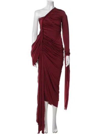 Pre-owned Andrea Iyamah One-shoulder Long Dress W/ Tags In Red