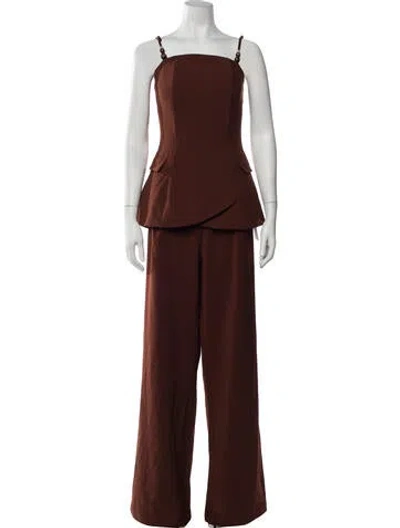 Pre-owned Andrea Iyamah Pant Set In Brown