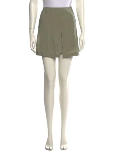 Pre-owned Andrea Iyamah Pleated Accents Mini Skirt In Green
