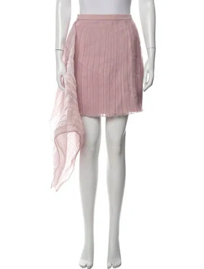 Pre-owned Andrea Iyamah Pleated Accents Mini Skirt W/ Tags In Pink