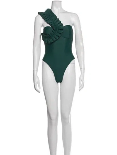 Pre-owned Andrea Iyamah Pleated Accents One-piece In Blue