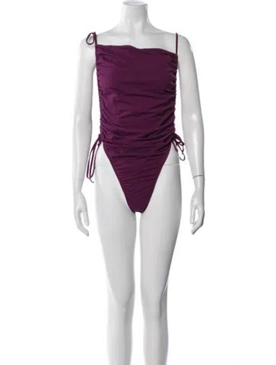 Pre-owned Andrea Iyamah Pleated Accents One-piece W/ Tags In Purple