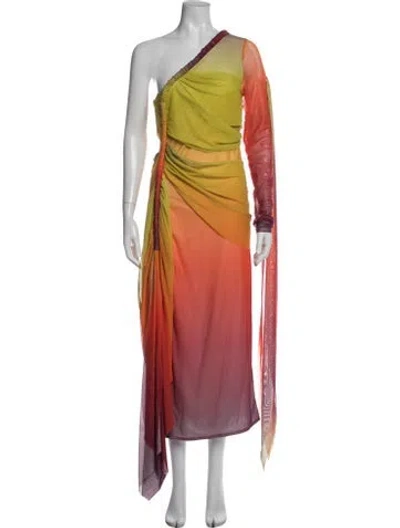 Pre-owned Andrea Iyamah Printed Long Dress In Multicolor