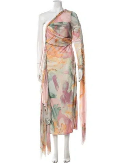 Pre-owned Andrea Iyamah Printed Long Dress In Multicolor