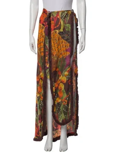 Pre-owned Andrea Iyamah Printed Long Skirt W/ Tags In Multi