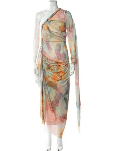 Pre-owned Andrea Iyamah Printed Midi Length Dress In Multi
