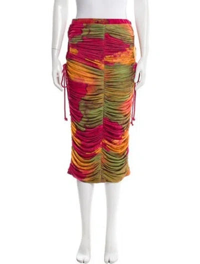 Pre-owned Andrea Iyamah Printed Midi Length Skirt In Multi
