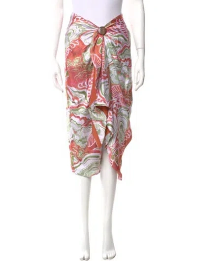 Pre-owned Andrea Iyamah Printed Midi Length Skirt W/ Tags In Multi