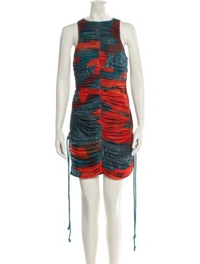 Pre-owned Andrea Iyamah Printed Mini Dress W/ Tags In Multi