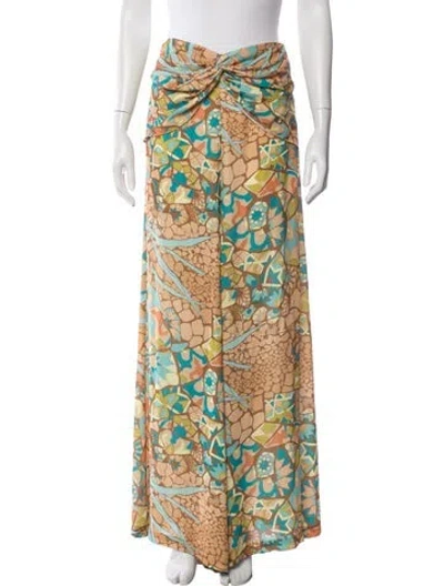 Pre-owned Andrea Iyamah Printed Wide Leg Pants In Multi