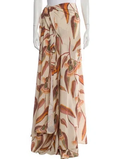 Pre-owned Andrea Iyamah Printed Wide Leg Pants W/ Tags In Neutral