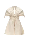 Andrea Iyamah Women's Rina Cotton Shirred Cutout Romper In Soft Almond