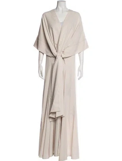 Pre-owned Andrea Iyamah Robe W/ Tags In Neutral