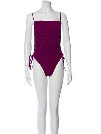 Pre-owned Andrea Iyamah Ruffle Embellishment One-piece In Purple