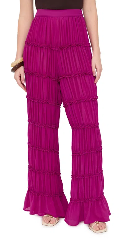 Andrea Iyamah Sina Pants Magenta In Purple