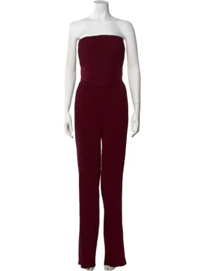 Pre-owned Andrea Iyamah Strapless Jumpsuit In Burgundy