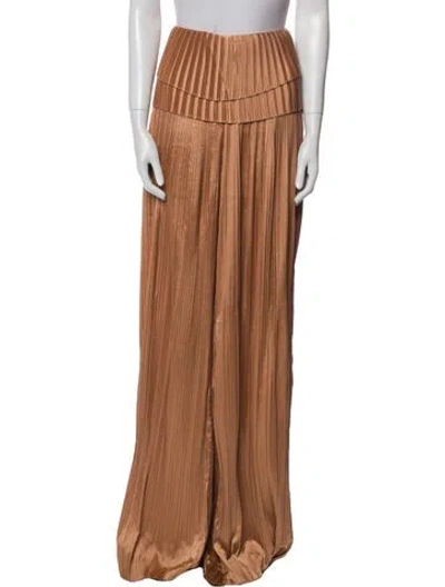 Pre-owned Andrea Iyamah Striped Wide Leg Pants In Brown