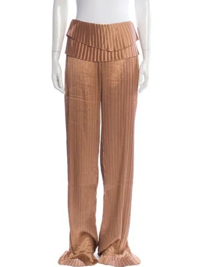 Pre-owned Andrea Iyamah Striped Wide Leg Pants W/ Tags In Brown