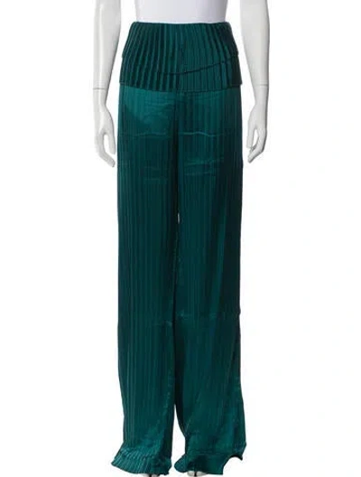 Pre-owned Andrea Iyamah Striped Wide Leg Pants W/ Tags In Green