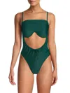 Andrea Iyamah Tiaca Forest Green One Piece Swimsuit In Blue