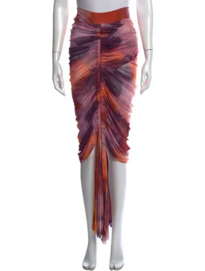 Pre-owned Andrea Iyamah Tie-dye Print Long Skirt In Pink