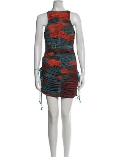 Pre-owned Andrea Iyamah Tie-dye Print Mini Dress In Multicolor