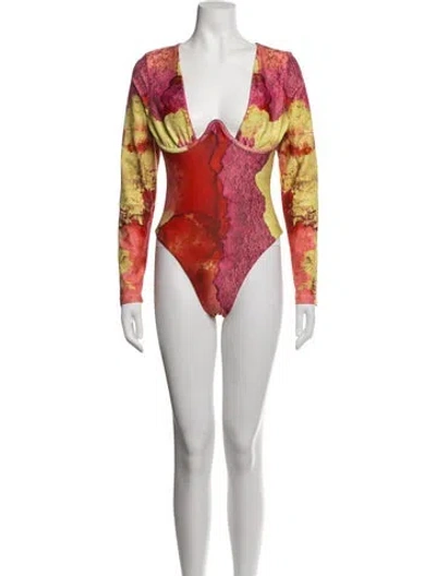 Pre-owned Andrea Iyamah Tie-dye Print One-piece W/ Tags In Multicolor