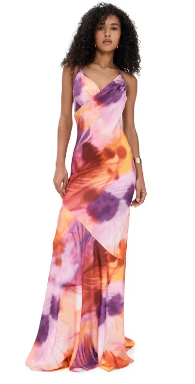 Andrea Iyamah Tiro Full Length Dress Dandi Print In Multi