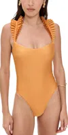 Andrea Iyamah Tisi One Piece Swimsuit Gold