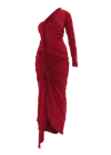 Andrea Iyamah Turi Ruched Jersey Maxi Dress In Ruby Red