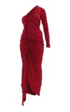 Andrea Iyamah Turi Ruched Jersey Maxi Dress In Ruby Red